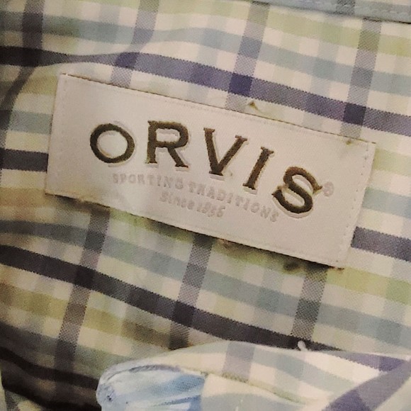 Orivs Mens Multicolor Plaid Short Sleeve Collared‎ Button Up Shirt Size Medium - Picture 3 of 7
